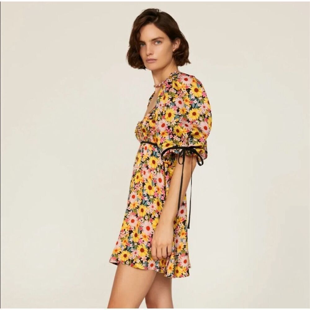 New For Love & Lemons Sylvia Puff Sleeve Mini Dress Size S - Picture 1 of 15